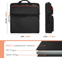 Solar Panel Storage Bag Compatible with 2 Jackery 100W / 200W, Padded Portable Solar Panel Travel Bag Compatible with Jackery SolarSaga (200W | 25.2"×24"×4.5")