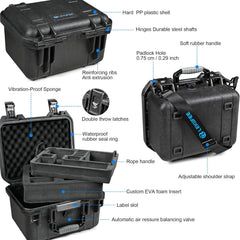 Waterproof Hard Case for Gopro Hero 13/12/11/10/9/8, LIT Hero, Hero 4K, Gopro Volta,Media Mod,Creator Edition, and More Accessories(Case Only)