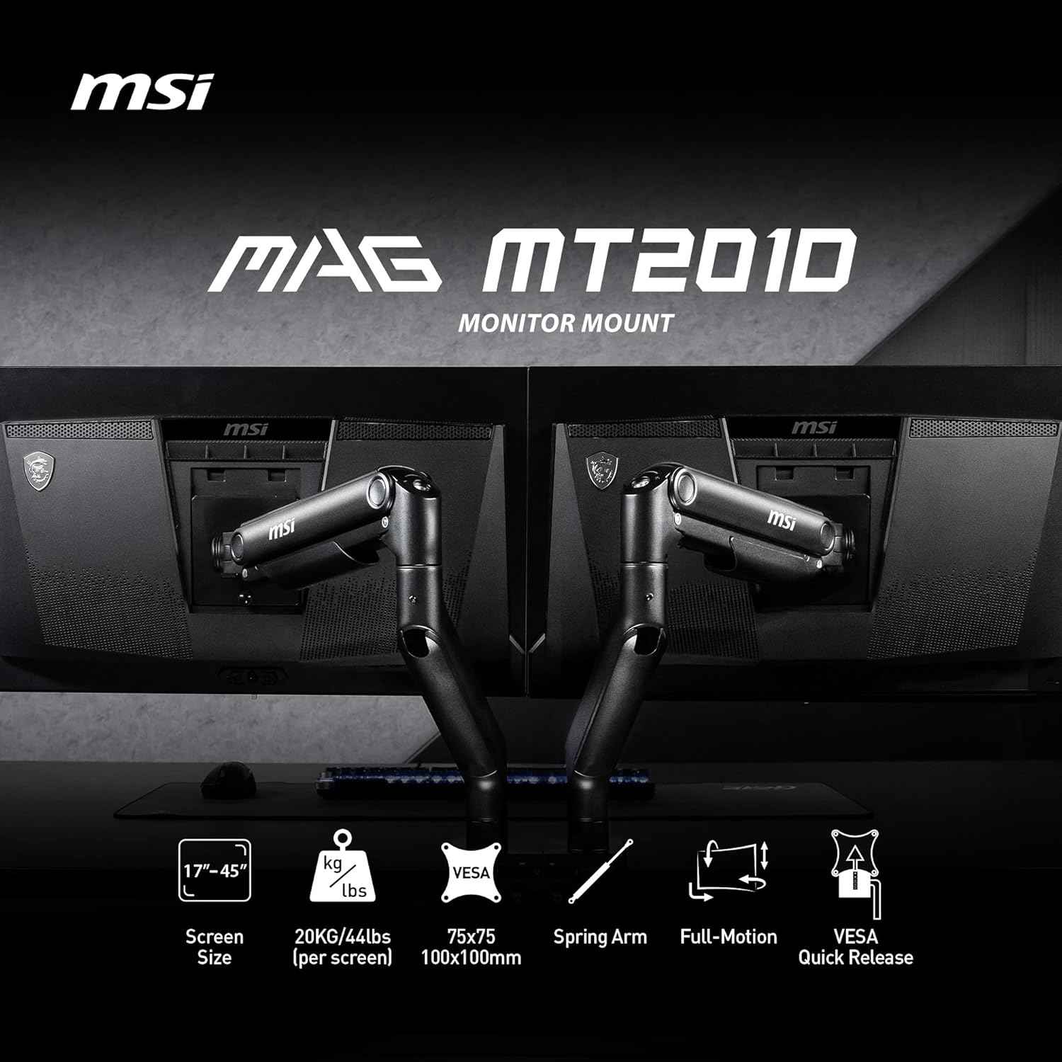 MAG MT201D - Heavy monitor stand for display mounting