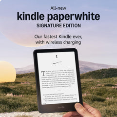 Kindle Paperwhite Bundle: Includes, Amazon Kindle Paperwhite Signature Edition 32GB | Black, Fabric Cover| Black & Wireless Charging Dock