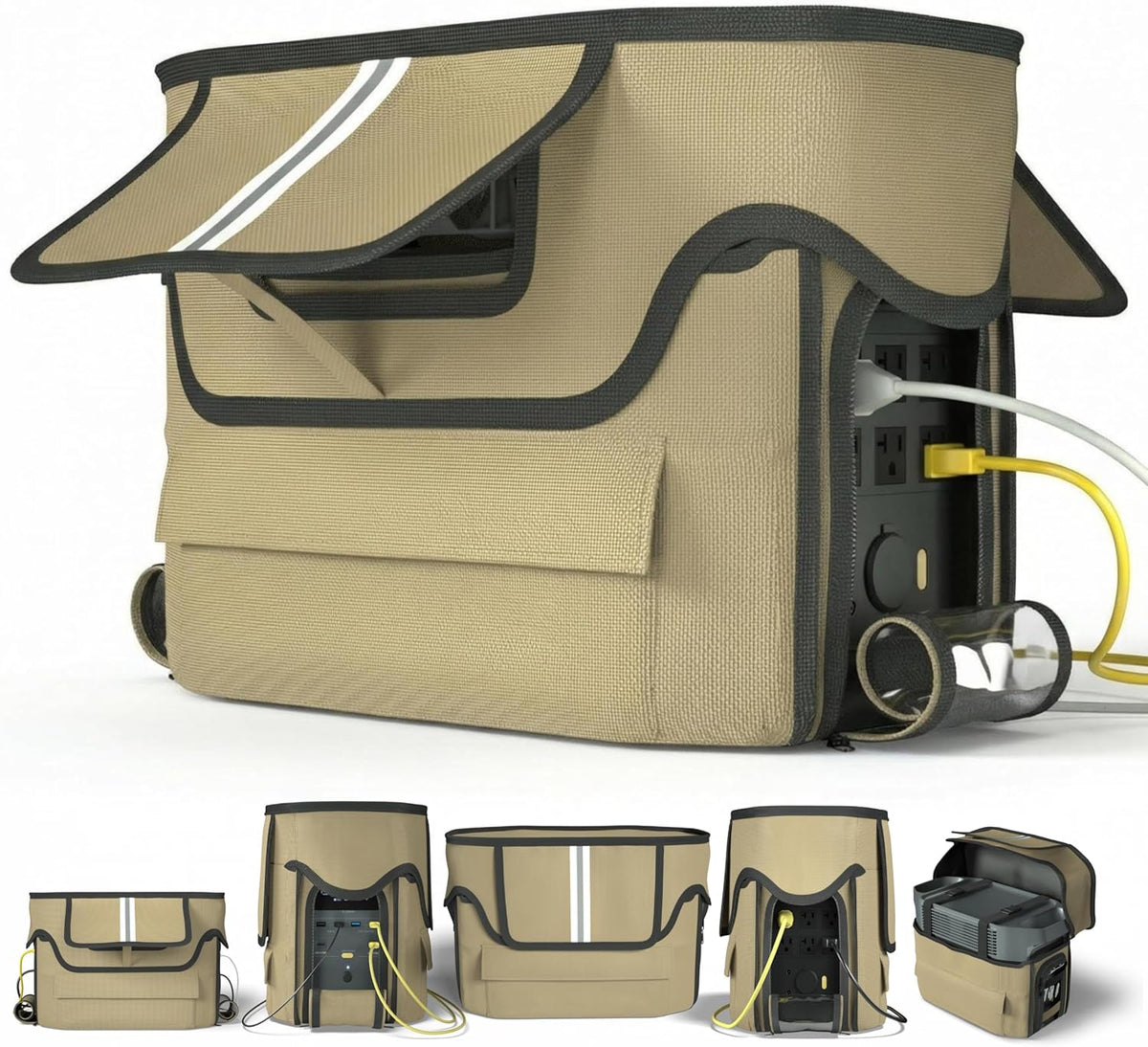 Power Station Waterproof Case, Compatible with EF ECOFLOW DELTA 2 Portable Case, Crafted from 1680D Heavy-Duty Marine Canvas, Designed for Use During Power Station Operation