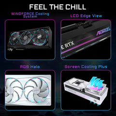 AORUS GeForce RTX 5090 Master 32G Graphics Card, by NVIDIA, WINDFORCE Cooling System, DisplayPort & HDMI - Video Output Interface, 32GB 512-bit GDDR7, GV-N5090AORUS M-32GD Video Cardo