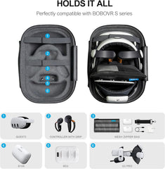 BOBOVR C3 Carrying Case,Three Versatile Modes, Desktop Stand for Tidy Workspace, Compatible with Quest 3/3S