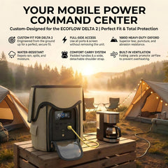 Power Station Waterproof Case, Compatible with EF ECOFLOW DELTA 2 Portable Case, Crafted from 1680D Heavy-Duty Marine Canvas, Designed for Use During Power Station Operation
