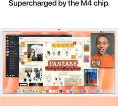 2024 iMac All-in-One Desktop Computer with M4 chip with 10-core CPU and 10-core GPU: Built for Apple Intelligence, 24-inch Retina Display, 16GB Unified Memory, 256GB SSD Storage; Orange