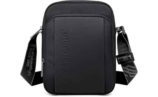 Arctic Hunter Premium Unisex Sling Bag Water Resistant Polyester Cross Body Bag with Anti-Theft Design for Travel Business Daily Casual, Black , K00542