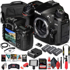 Nikon D7500 DSLR Camera (Body Only) (1581) + 64GB Memory Card + Case + Corel Photo Software + 2 x EN-EL 15 Battery + Card Reader + LED Light + HDMI Cable + Cleaning Set + Flex Tripod + More
