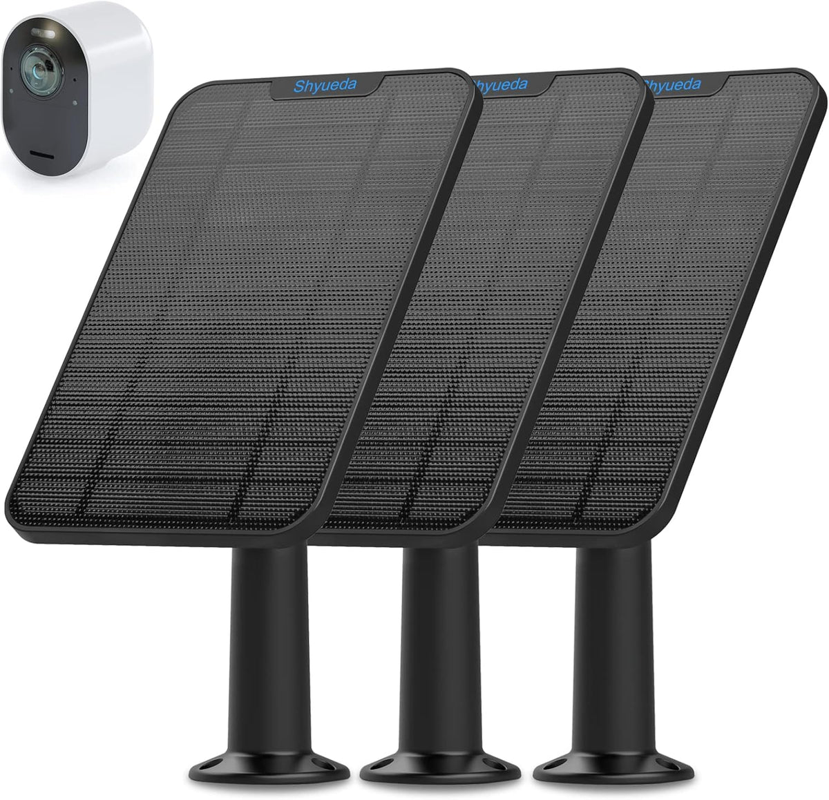 4W Solar Panel Charging Charger Compatible with Arlo Pro 3/Pro 4/Pro 5S 2K/Ultra/Ultra 2 /Go 2 only, 13.1ft Waterproof Charging Cable, IP65 Weatherproof Secure Wall Mount (3-Pack)