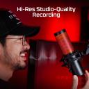 HyperX NEW 2024 QuadCast 2 – USB Microphone for Gaming, Streaming and Podcasting, with On-Board Controls, LED Lighting, Removable Shock Mount, PC, Mac, PS5, PS4, USB-C - Black