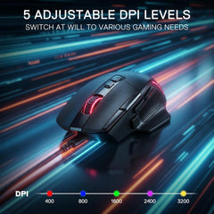 Redragon M925 Wired Gaming Mouse, 24,000 Max DPI Optical Gaming Mouse with 10 Programmable Buttons, Ergonomic Natural Grip Build, Software Supports DIY...