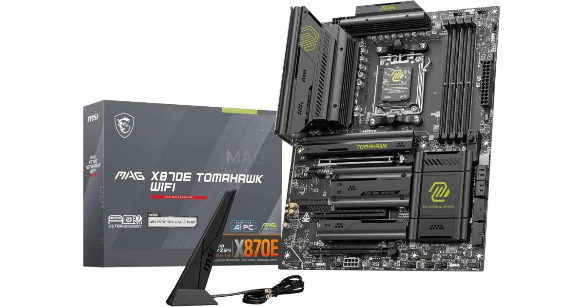 MSI MAG X870E TOMAHAWK WIFI (Wi-Fi 7) AMD RYZEN 7000 8000 9000 Series AM5/DDR5/PCIe 5.0/4xM.2 - ATX Gaming MotherBoard