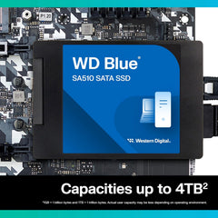 2TB WD Blue SA510 SATA Internal Solid State Drive SSD - SATA III 6 Gb/s, 2.5"/7mm, Up to 560 MB/s - WDS200T3B0A