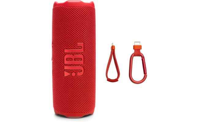 JBL Flip 7 - Portable Waterproof and Drop-Proof Speaker with AI Sound Boost, 16Hrs of Playtime, and PushLock System with Interchangeable Accessories (Red)