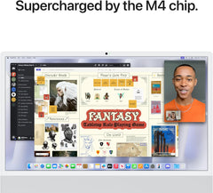 2024 iMac All-in-One Desktop Computer with M4 chip with 10-core CPU and 10-core GPU: Built for Apple Intelligence, 24-inch Retina Display, 16GB Unified Memory, 256GB SSD Storage; Silver