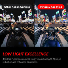 Ace Pro 2 Motorcycle Bundle Dual Battery - 8K Waterproof Action Camera Co-Engineered with Leica, 1/1.3" Sensor, Dual AI Chip, Leading Low Light, Superior Audio, Flip Screen & AI Editing