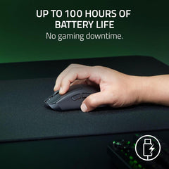 Razer DeathAdder V3 HyperSpeed Wireless Lightweight Optical Gaming Mouse, 26K DPI, Up To 100Hr Battery Life w/ Mechanical Switches, USB-C Charging & 8 Programmable Controls - Black