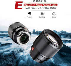 AF 85mm F1.8 II FE Lens for Sony E Mount, f/1.8 Large Aperture Portrait Full Frame Lens with STM Motor for Sony E-Mount Camera a7IV a7CII a7RV a7S III ZV-E10 II ZV-E10 a6700 a6400 a7iii a9 A1