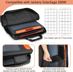 Solar Panel Storage Bag Compatible with 2 Jackery 100W / 200W, Padded Portable Solar Panel Travel Bag Compatible with Jackery SolarSaga (200W | 25.2"×24"×4.5")