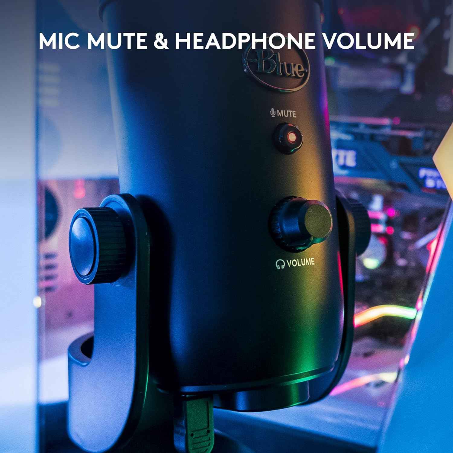 Logitech Creators Blue Yeti USB Microphone for PC, Mac, Gaming, Recording, Streaming, Podcasting, Studio and Computer Condenser Mic with Blue VO!CE effects, 4 Pickup Patterns, Plug and Play - Blackout