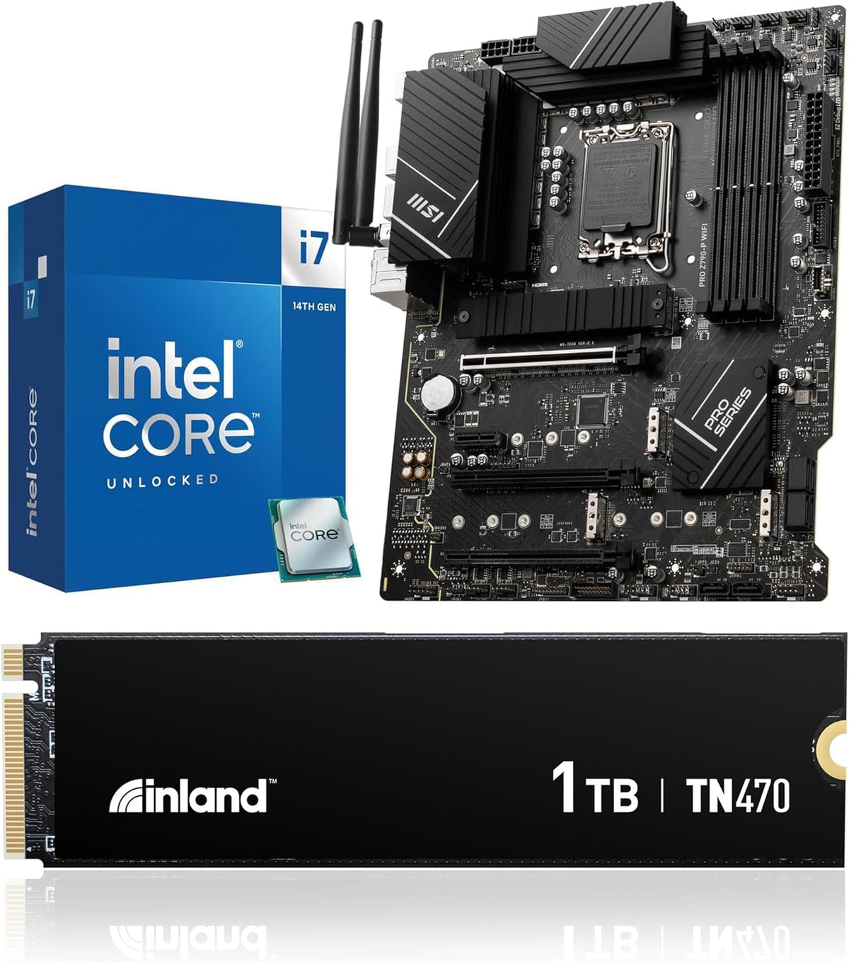 3-in-1 Combo: Intel core i7-14700K+MSI Pro Z790-P WiFi TN470 1TB M.2 SSD