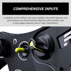 Corsair FANATEC Sim Racing CSL Steering Wheel GT3 – Overmolded Grips, Custom Magnetic Shifters, Dual Analog Paddles, OLED Display, QR2 Lite Wheel-Side Preinstalled – PC, Xbox