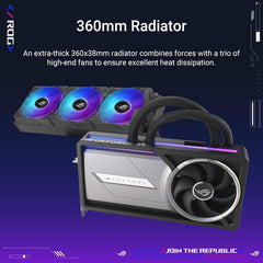 Rog Astral LC GeForce RTX 5090, Nvidia, Graphics Card, Desktop, HDMI/DisplayPort - 32GB GDDR7 OC Edition, 360mm AIO Cooler for Optimal Performance that can Achieve the Highest GPU Boost Clock