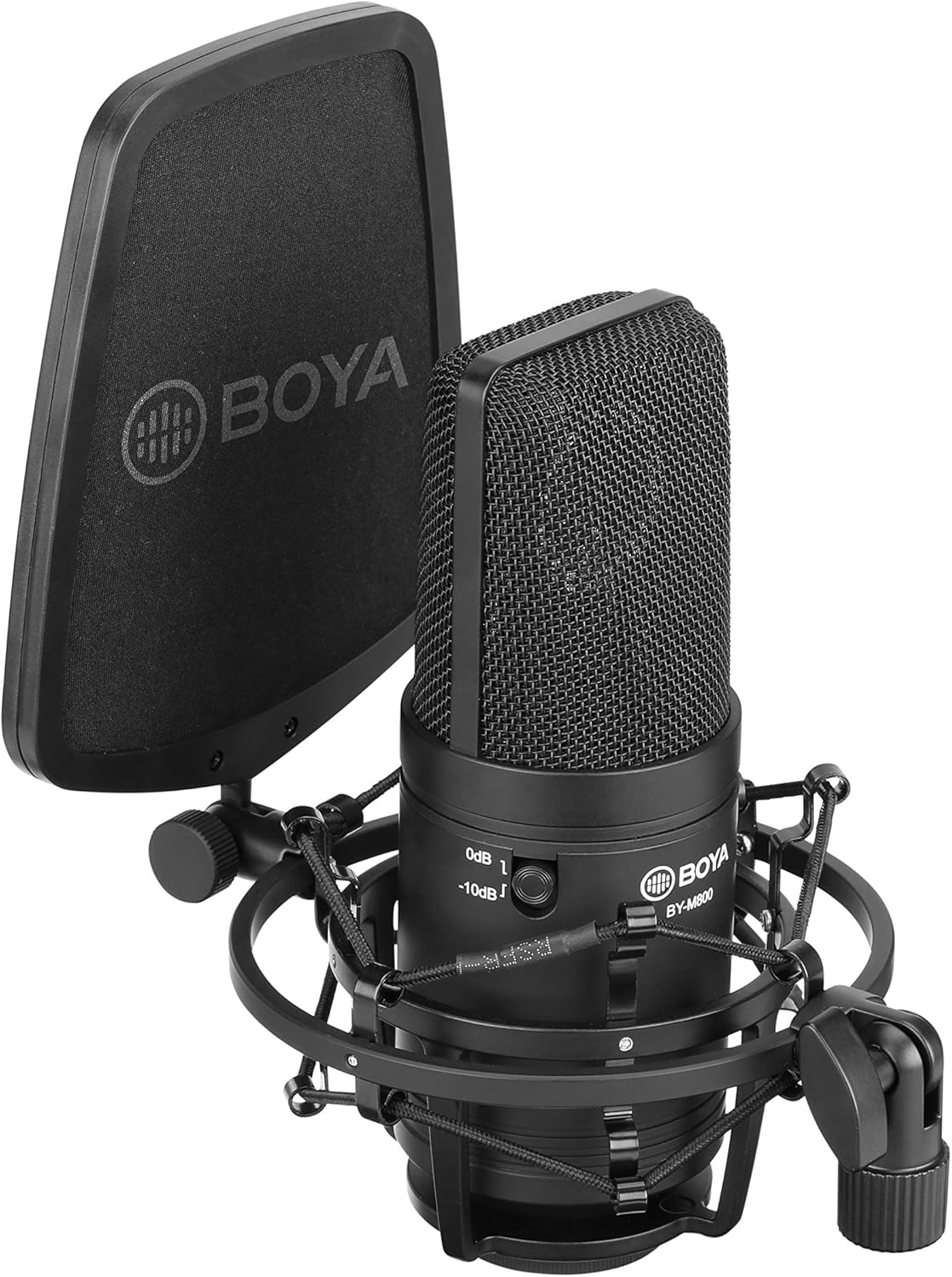 Boya M800 Large Diaphragm Condenser Microphone with Shock Mount & Pop Shield