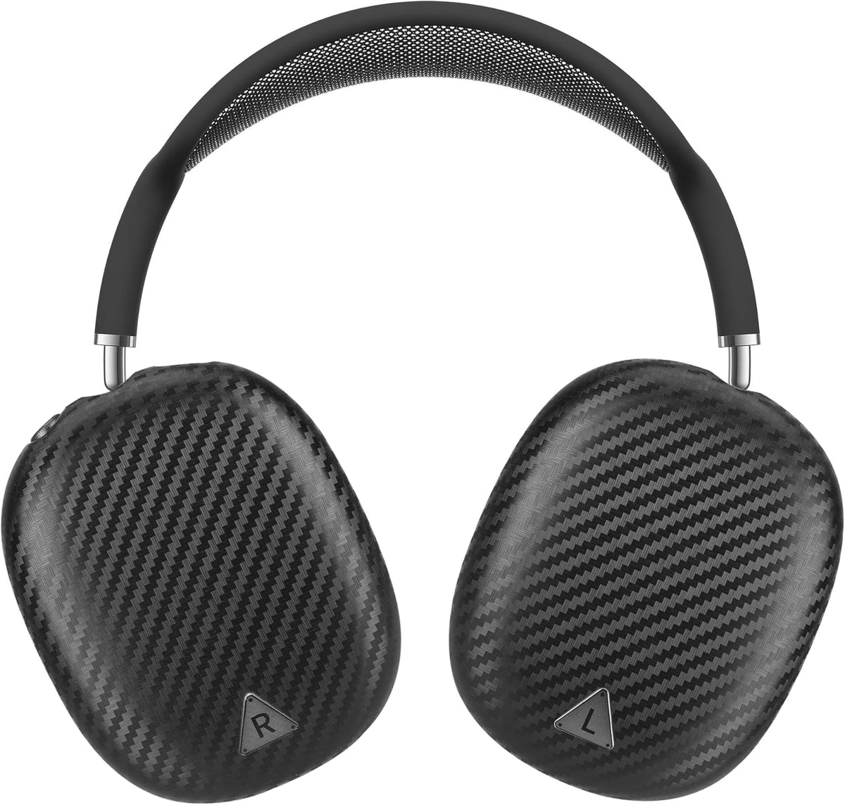 Carbon Fiber Texture Case Cover for AirPods Max Headphone, TPU Anti-Scratch Ear Cup Cover, Protective Skin Accessories for Apple AirPods Max(2024/2020) - Matte Black
