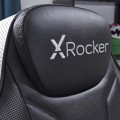 X-Rocker Monsoon RGB 4.1 Audio Pedestal Gaming Chair, 4.1 Surround Sound Light Up Gaming Seat w/ 30 Neo Motion RGB Settings, Bluetooth Wireless Speakers, Subwoofer and Vibration, Padded Armrests Faux Leather - BLACK | X-Rocker Monsoon RGB Gaming Chair | O