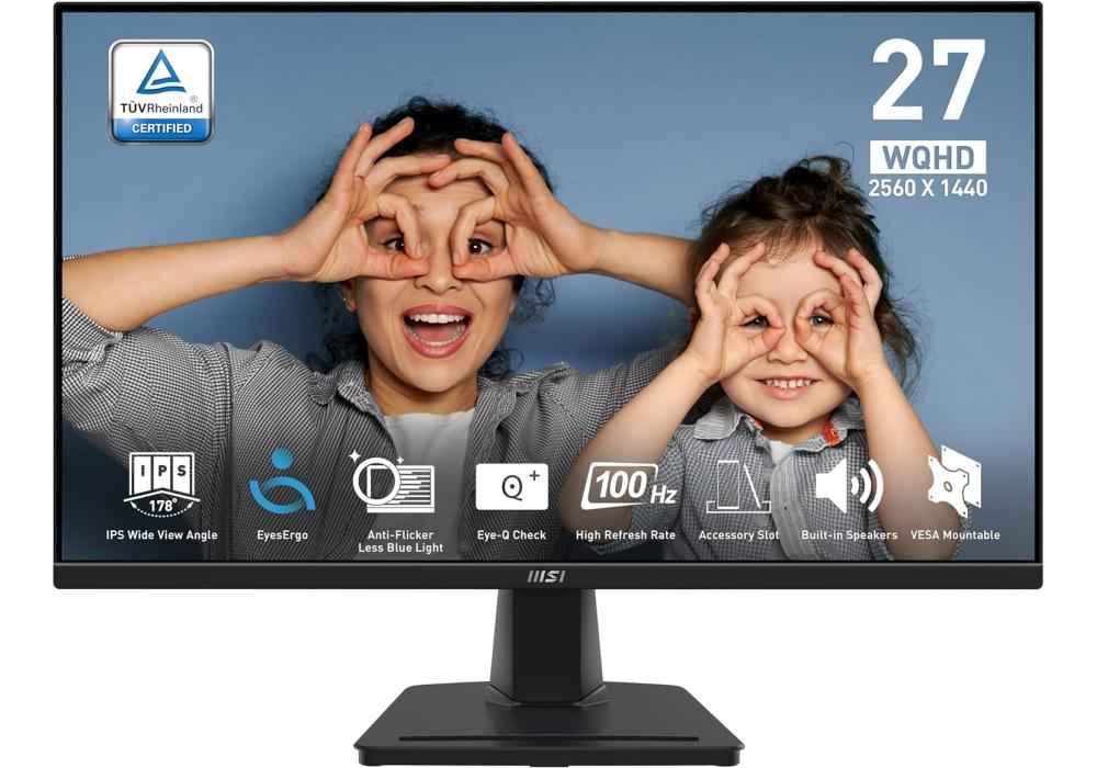 Monitor MSI PRO MP275Q 27 inch IPS 2560 x 1440 (2K) HDMI & DP HDR Ready Built-In Speaker /2 Years Warranty