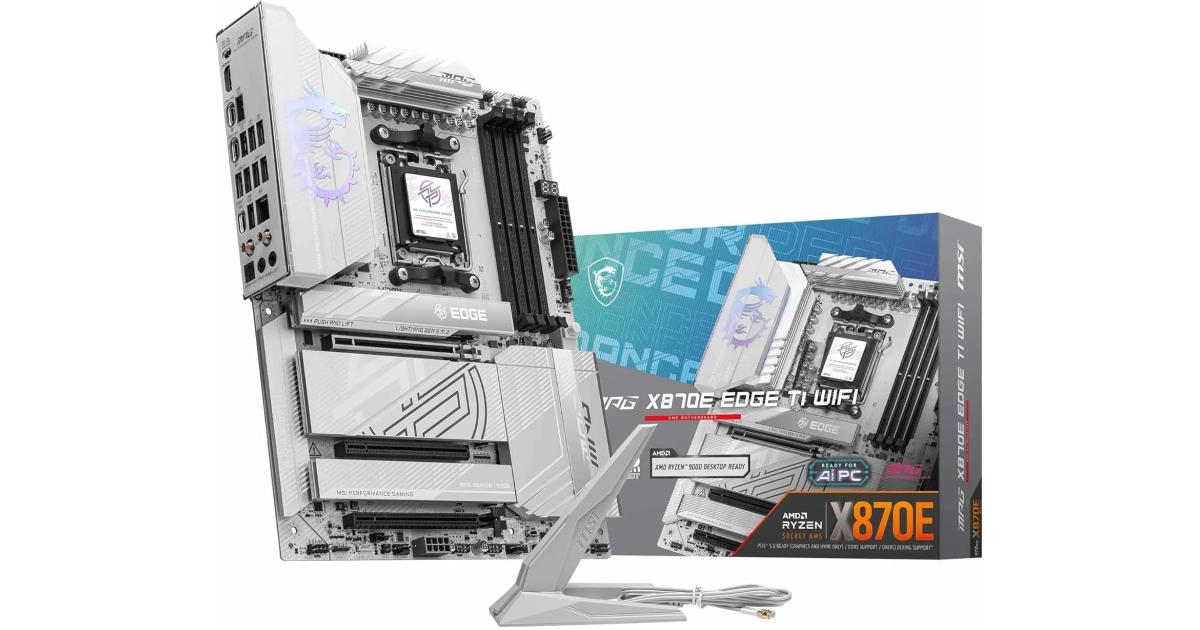 MSI MPG X870E EDGE TI WIFI (Wi-Fi 7) AMD RYZEN 7000 8000 9000 Series AM5/DDR5/PCIe 5.0/4xM.2 - ATX Gaming MotherBoard