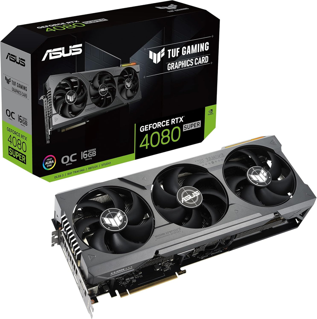 TUF Gaming NVIDIA GeForce RTX 4080 Super OC Edition Gaming Graphics Card (PCIe 4.0, 16GB GDDR6X, HDMI 2.1a, DisplayPort 1.4a), 3 Year Warranty