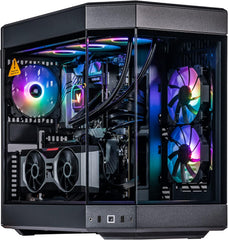 Black Praetix Custom Built Gaming Desktop PC (Intel i9-14900K, AMD Radeon RX 9060 XT, 32GB DDR5, 1TB PCIe SSD, RGB Fans, 360mm AIO, 1000W PSU, WiFi 6E, Bluetooth 5.2, RJ-45, Win 11 Home)