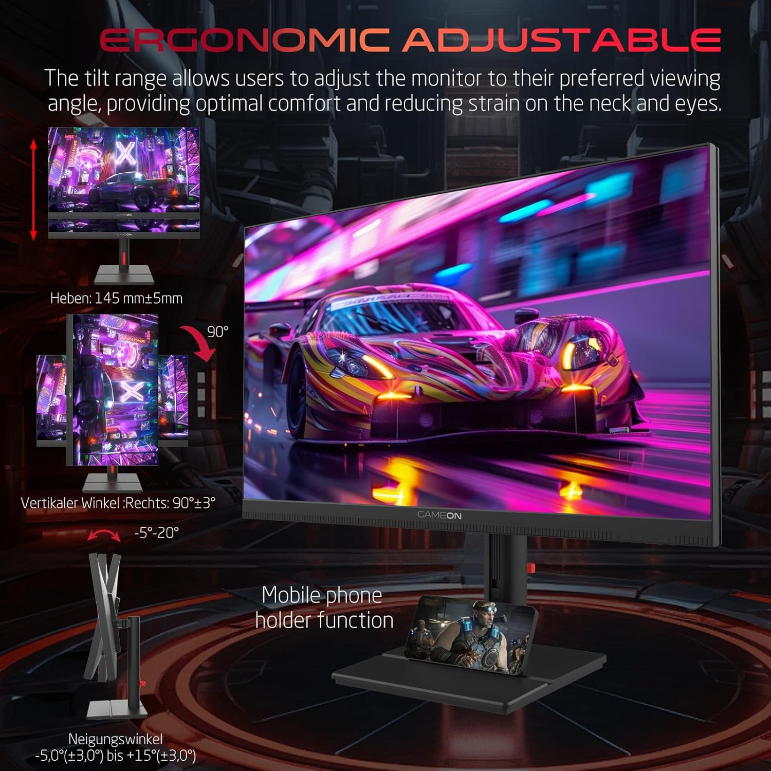 GAMEON GOML27QHD240IPS HDMI to HDMI PC case for desktop computer builds and component installation