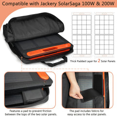 Solar Panel Storage Bag Compatible with 2 Jackery 100W / 200W, Padded Portable Solar Panel Travel Bag Compatible with Jackery SolarSaga (100W | 25.2"×22"×4.5")
