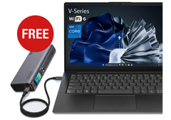 Lenovo V14 Gen 4 Laptop Free Power Bundle, Intel Core i7-13620H 13th Gen 4.9GHz High-Performance Processor, 16GB DDR4, 512GB SSD, 14" FHD, Ethernet (RJ-45), Windows 11 Home w/ Promate 130W Laptop & Mobile Power Bank 20000mAh Titan-130