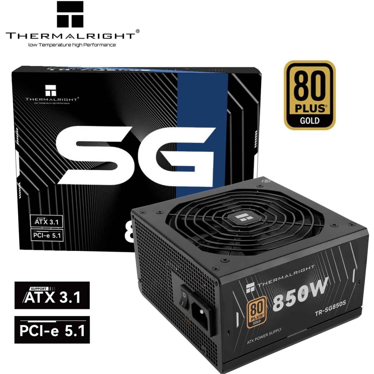Thermalright (SG-850S) Gold 850W (ATX 3.1) (PCIe 5.1) 80 Plus Gold Fixed Cable, Smart Fan - Power Supply | SG-850S |