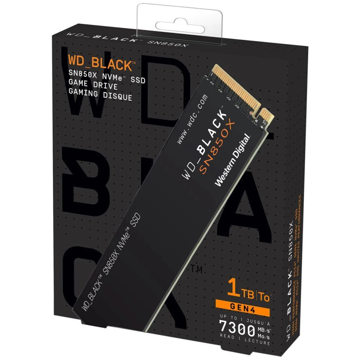 WD BLACK SN850X 1TB NVMe Gen4 PCIe M.2 2280 SSD Internal Solid State Drive up to 7,300MB/s