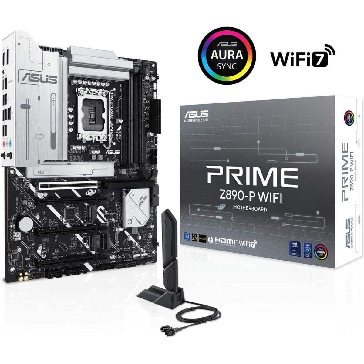Asus Prime Z890 P Wifi 7 Z890 Ddr5 Lga 1851 Advanced Ai Pc Ready 4x M.2 Ssd Pcie® 5.0 Thunderbolt™ 4 Usb Type C® 2.5gb Lan - CompuMe