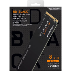 WD BLACK SN850X 8TB NVMe Gen4 PCIe M.2 2280 SSD Internal Solid State Drive up to 7,200MB/s