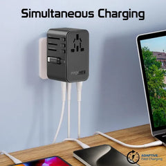 Promate TripMate-GaN70R, Multi-Port Travel Adapter