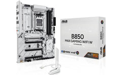 Asus B850 Max Gaming Wifi Am5 Atx Motherboard, Amd B850 Chipset, 4x Dimm Ddr5 Slots, Up To 256gb Max Memory, 1x Pcie 5.0 X16, 3x M.2 Slots, Wi Fi 6e & Bt 5.3, White