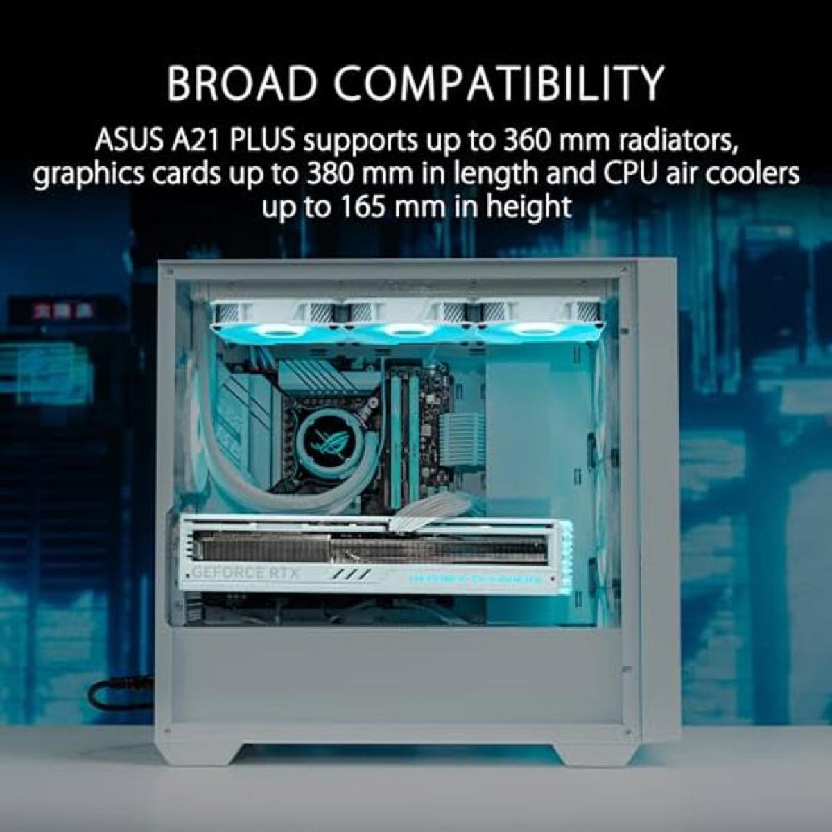 ASUS ARGB PC case for desktop computer builds and component installation