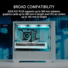 ASUS ARGB PC case for desktop computer builds and component installation
