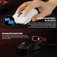 FANTECH WGC5S BLAKE S DUAL MODE WIRELESS GAMING MOUSE - BLACK with RGB with mice