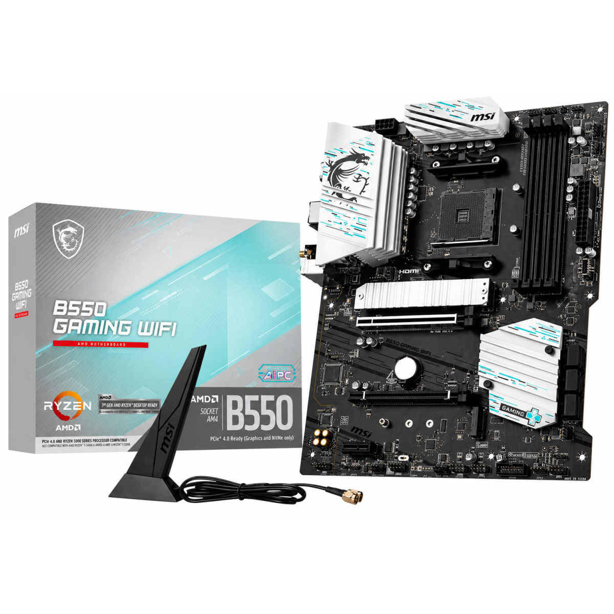 MSI B550 Gaming WIFI , ATX - Supports AMD Ryzen 5000 Series, and 3000 Series Processors, AM4 - DDR4 , M.2 Gen4, 1G LAN