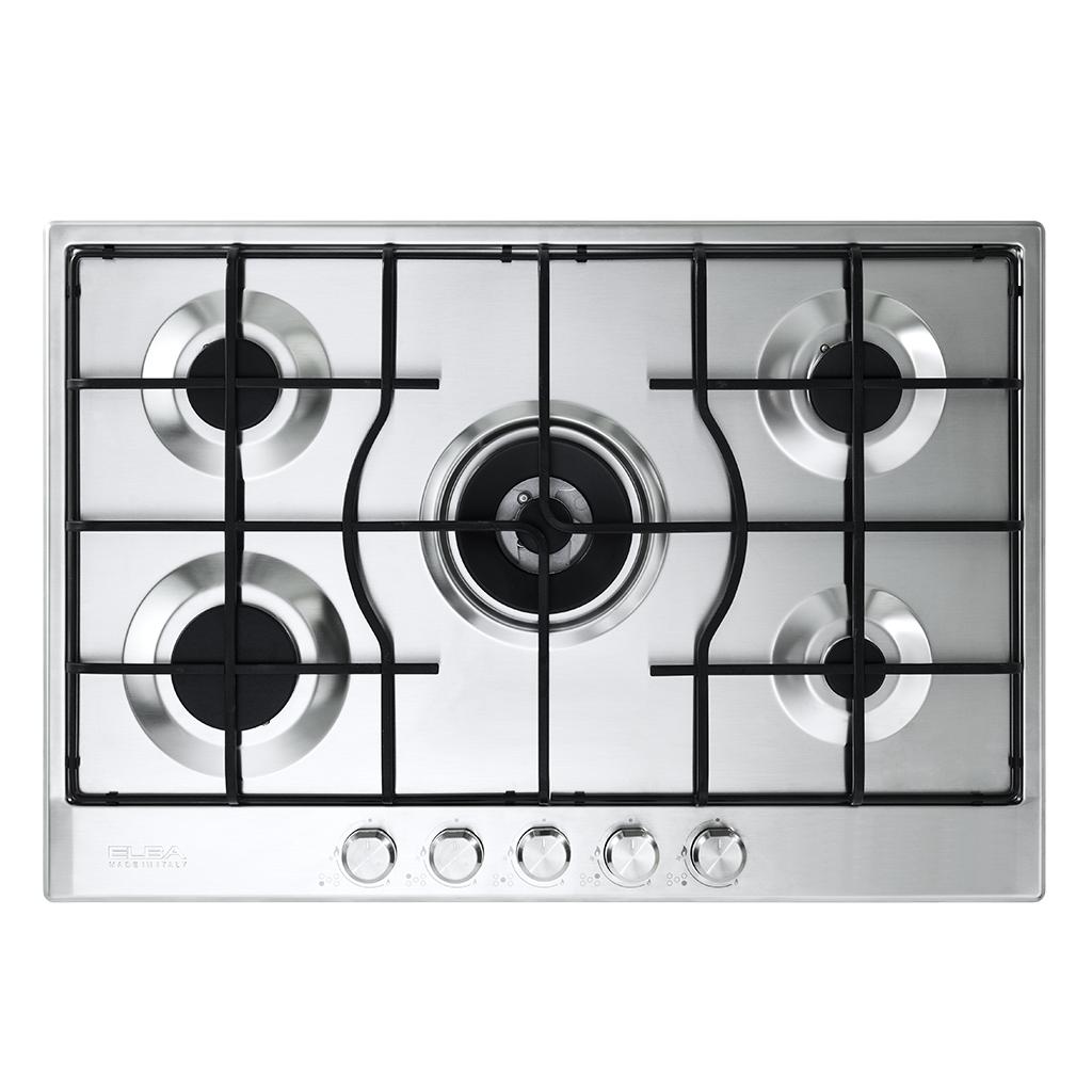 Elba Built-In Hob, Full Safety, 90Cm, Cast Iron, 5Burners, Ignition Inox - ELIO 95-545