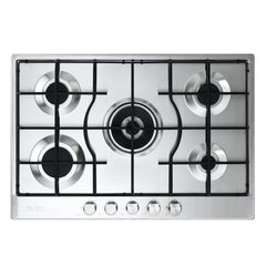 Elba Built-In Hob, Full Safety, 90Cm, Cast Iron, 5Burners, Ignition Inox - ELIO 95-545