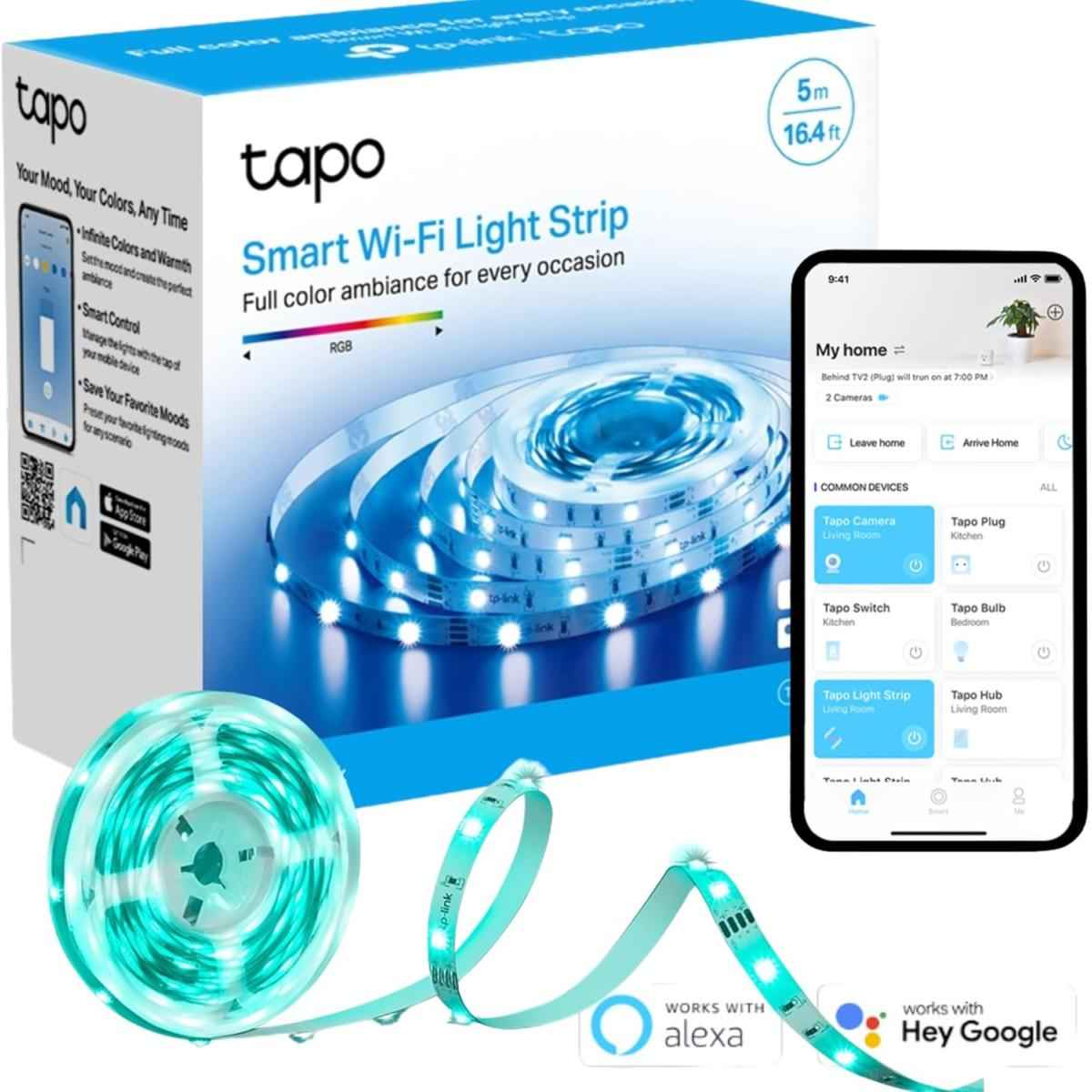 Tp Link Tapo L900 5 Led Strip Light Smart Led Light Strips 5m Wifi App Control Rgb Multicolour Led Lights Works With Alexa & Google Home