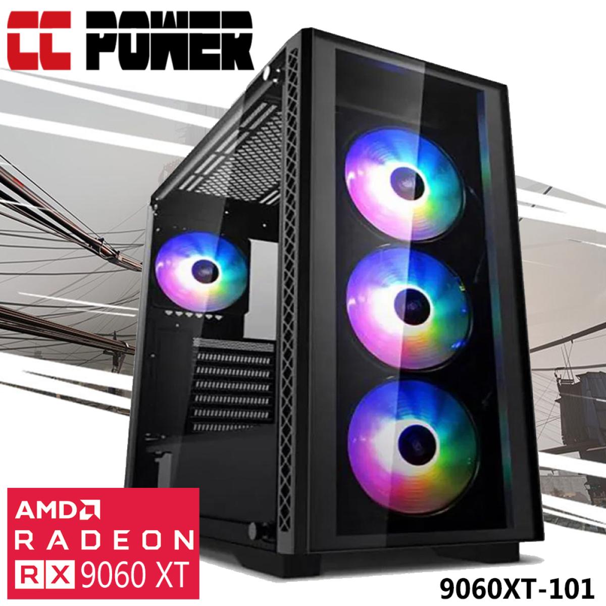 CC Power 9060XT-101 Gaming PC NEW 12Gen Intel Core i5 6-Cores w/ AMD Radeon RX 9060 XT 16GB DDR6 & Advanced Air Cooler